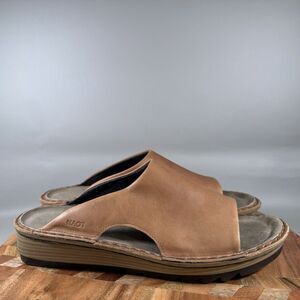 Naot Women's Ardisia Slide Wedge Sandals EU 42 US 11 Latte Brown Leather Shoes